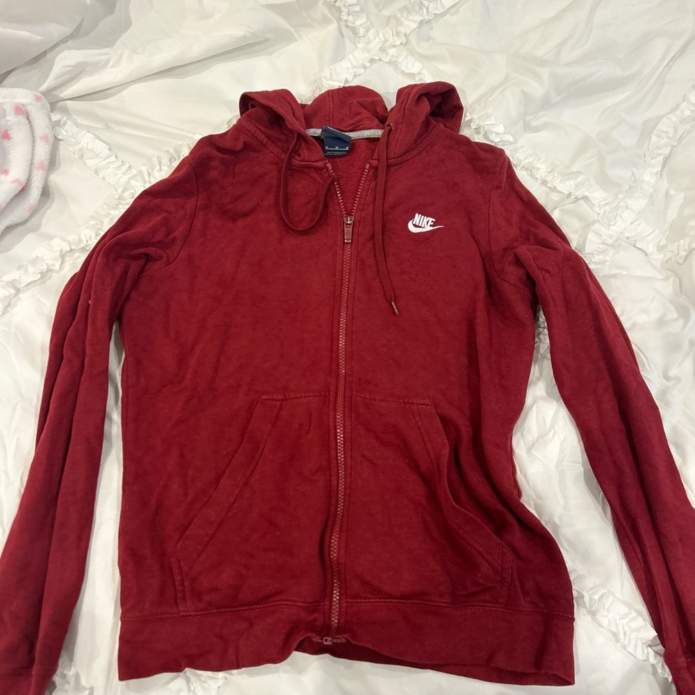 Nike Red Zip-Up Hoodie Jacket